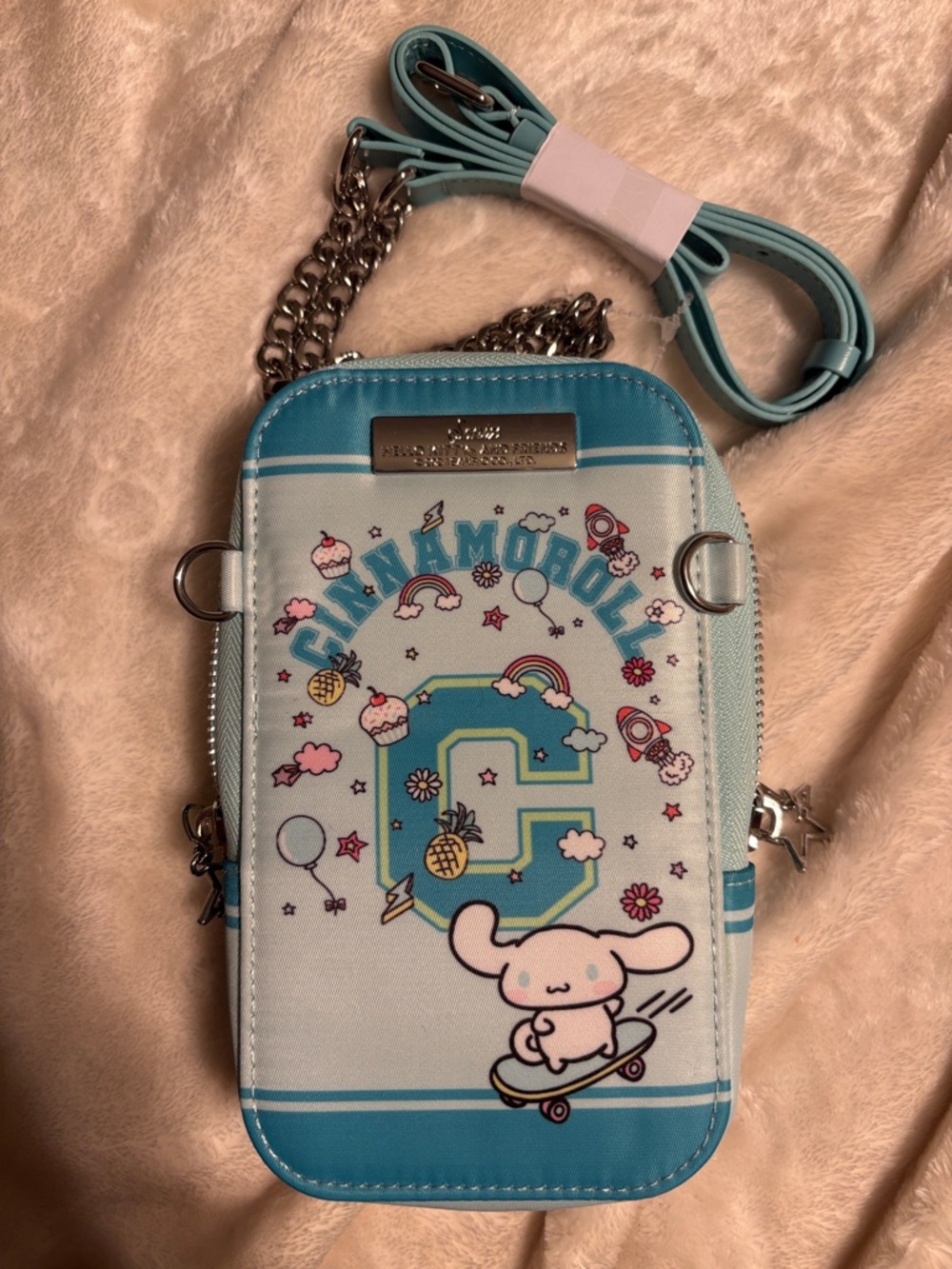 Sanrio Cinnamoroll Sky Blue and White Phone Crossbody Bag